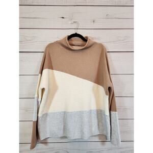 French Connection Women's Multicolor Colorblock‎ Long Sleeve Sweater Size Large